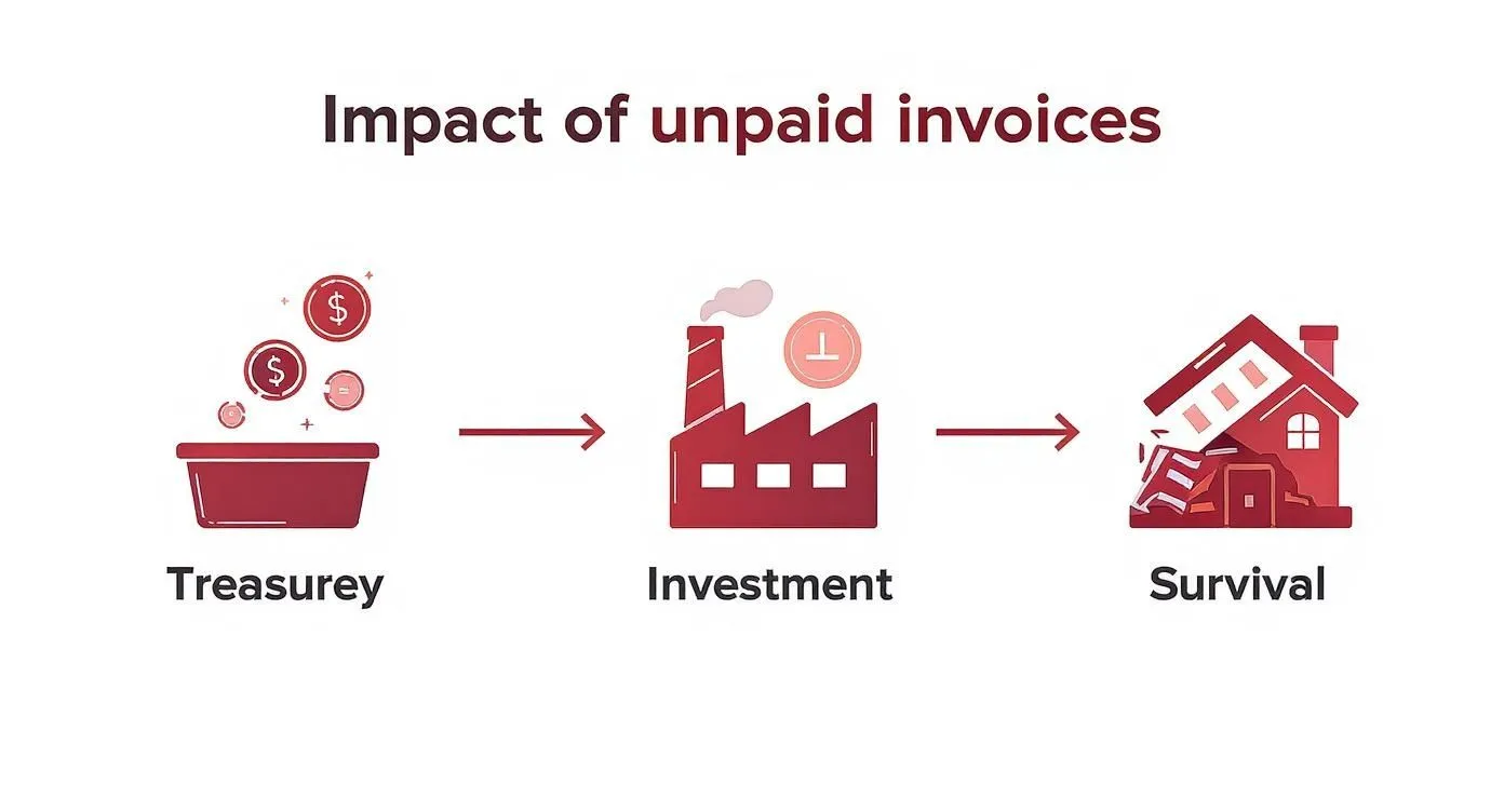 Infographic about unpaid invoice what to do