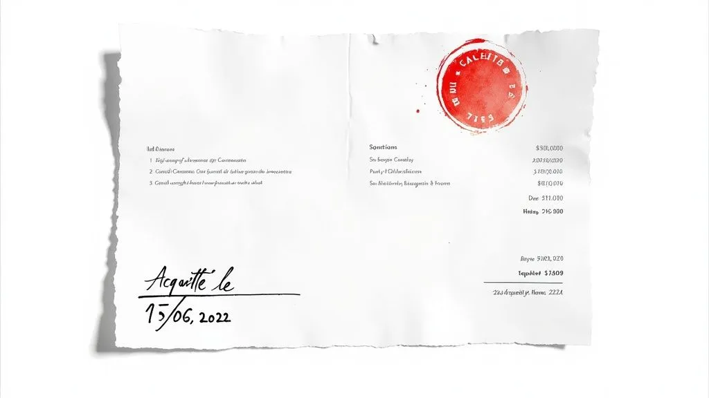 Professional Services Invoice with Stamp and Signature