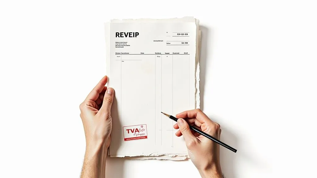 Person analyzing financial documents to understand VAT on their bank fees