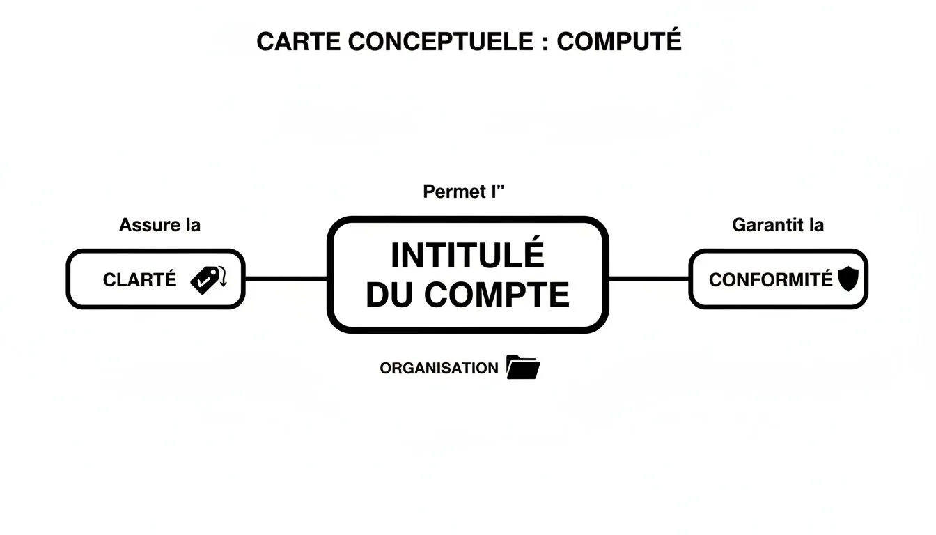 Concept map detailing the importance of account naming for clarity, compliance, and organization.