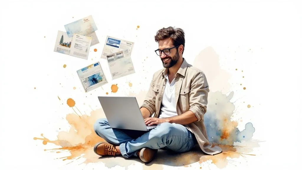 Invoicing software dashboard with clear charts and a simple interface