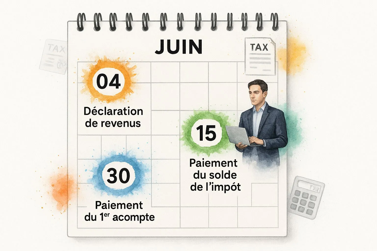 Infographic showing the key dates in a sole trader's tax handbook