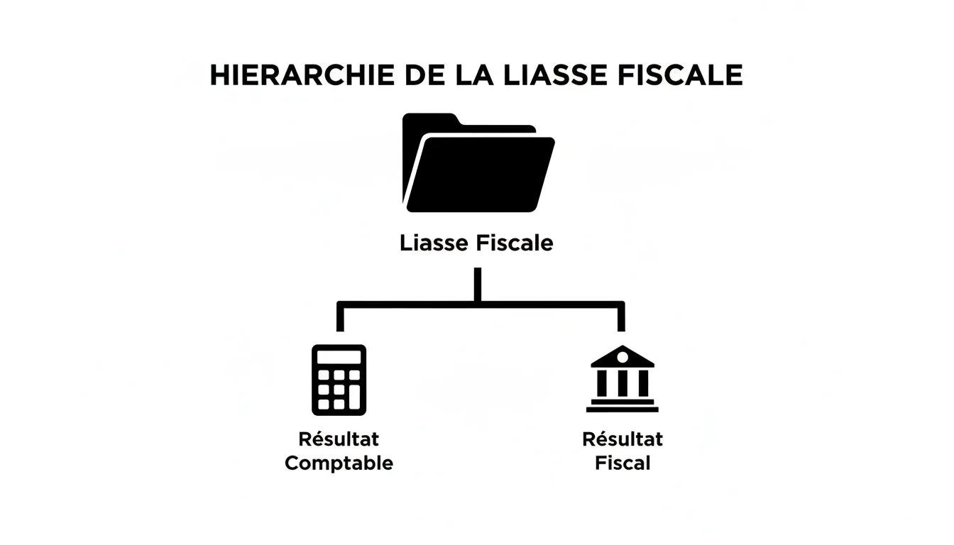 Hierarchical diagram illustrating the tax return package, divided into accounting result and taxable result.
