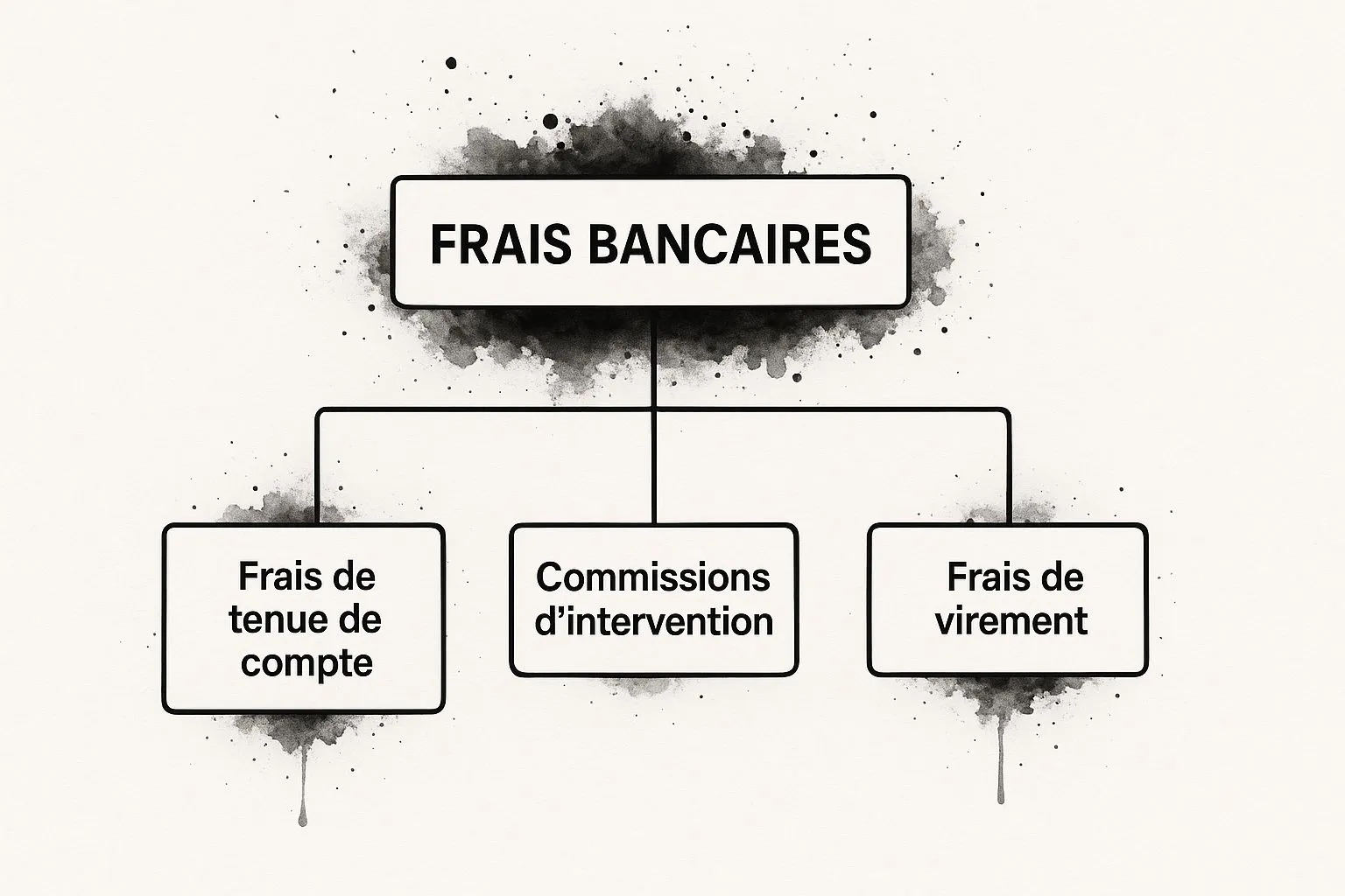 Hierarchical infographic showing the different types of bank fees