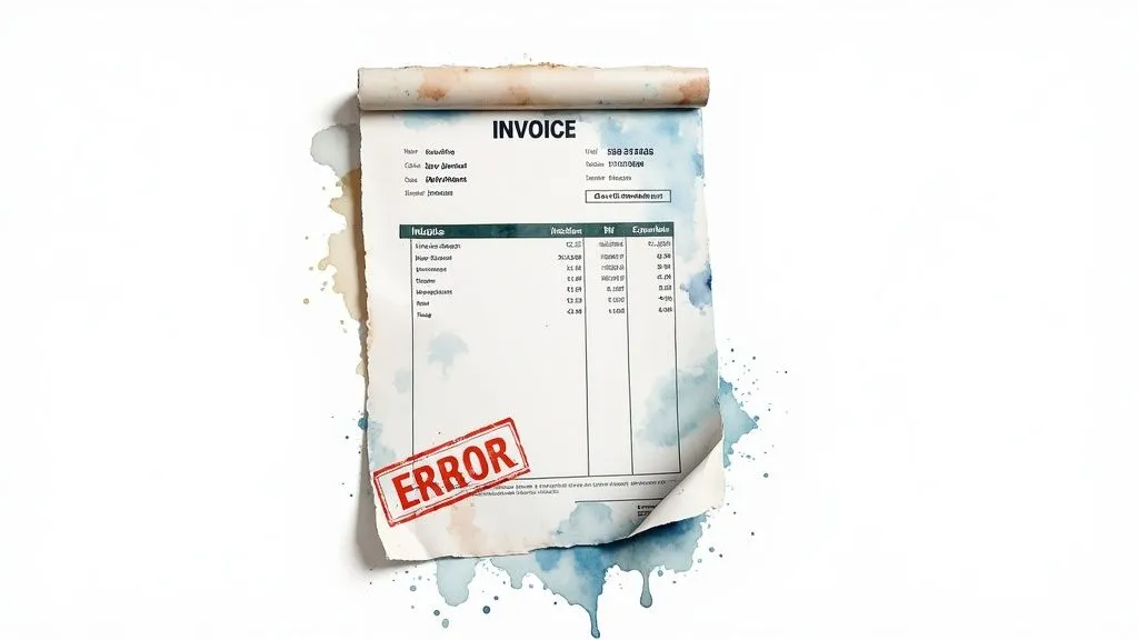 Credit note for a billing error
