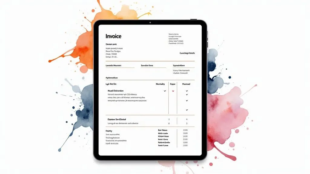 Editable PDF Down Payment Invoice