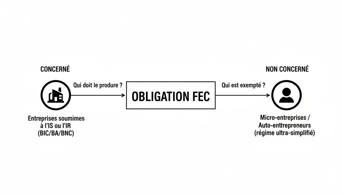 Diagram showing the FEC requirement, identifying businesses subject to it and exempt micro-businesses.