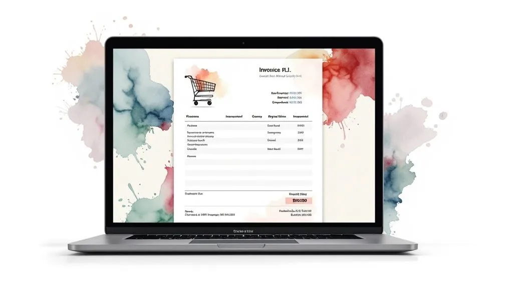 Proforma invoice for an e-commerce store