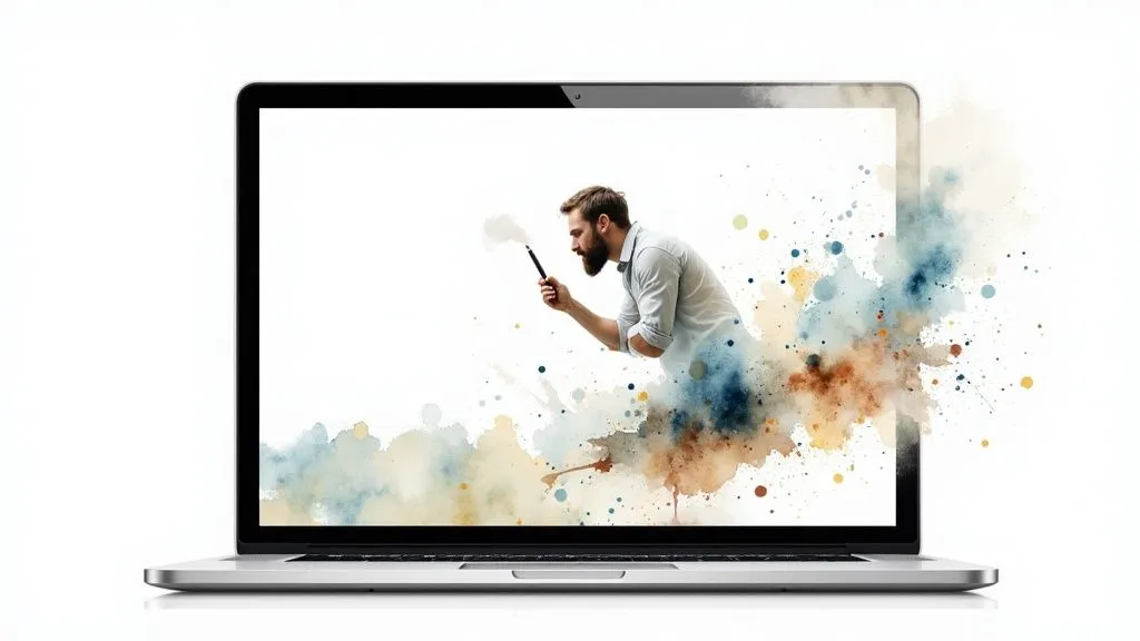 A person calculating VAT on their invoices with a laptop