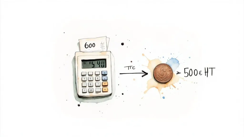 Person using a calculator to perform financial calculations