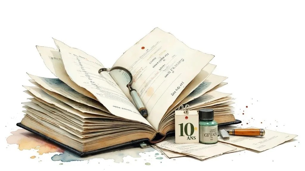 Person organizing corporate document files