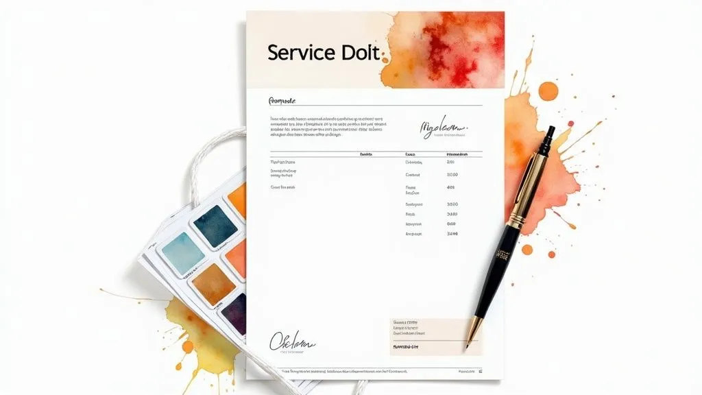 Freelancer improving their service quote template