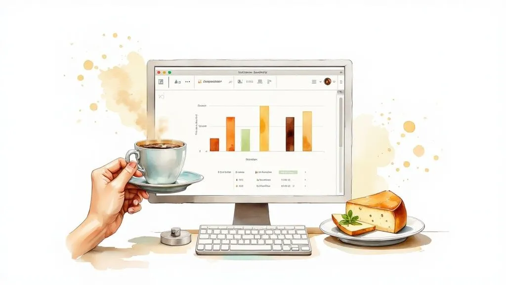 An Excel dashboard displaying charts and key performance indicators for inventory management.