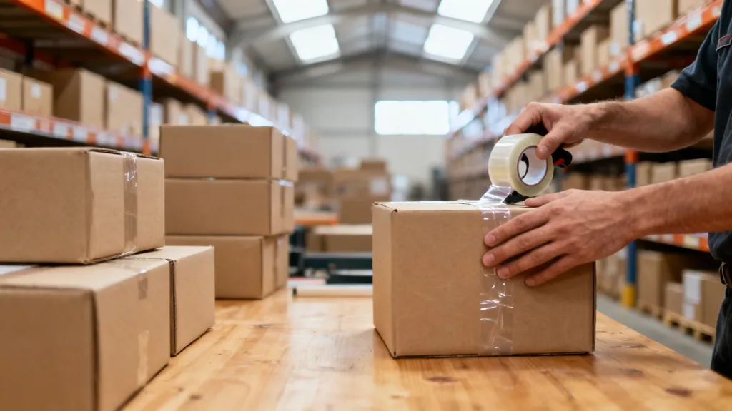 Préparation de colis dans un entrepôt logistique avant leur expédition vers des clients particuliers dans plusieurs pays européens